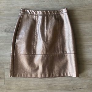 Leather Rose Gold mini skirt